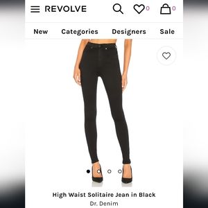 Dr. Denim NWT High Waist Solitaire Jean in Black